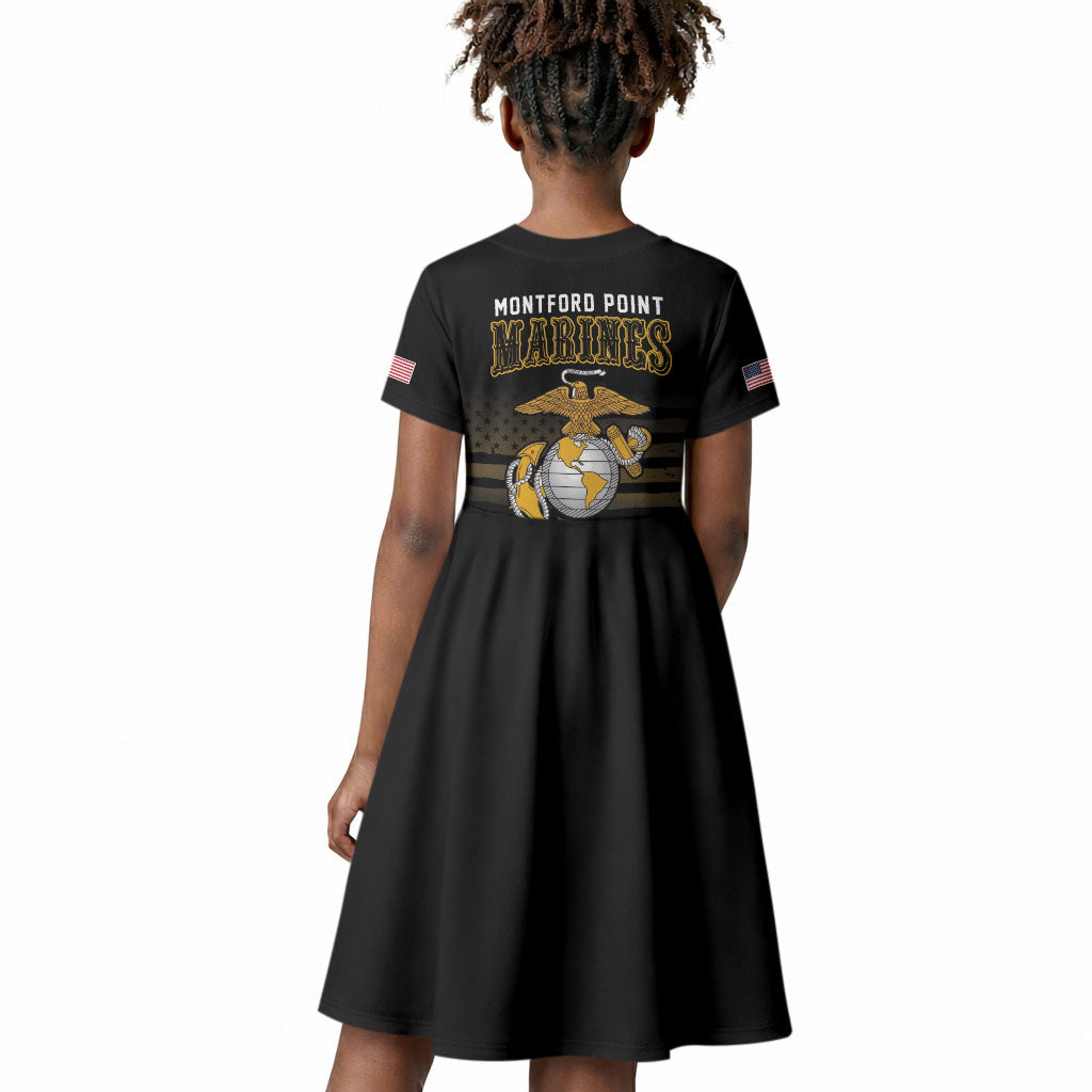 Honoring First Black Marines Kid Short Sleeve Dress The Montford Point Heroes LT18
