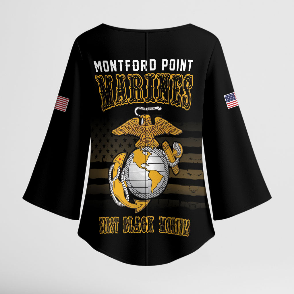 Honoring First Black Marines Kimono Sleeve Blouse The Montford Point Heroes