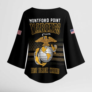 Honoring First Black Marines Kimono Sleeve Blouse The Montford Point Heroes