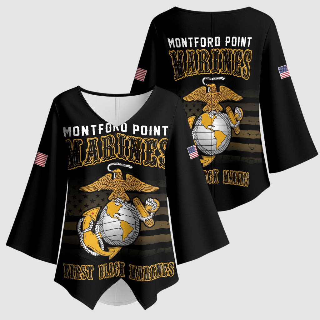 Honoring First Black Marines Kimono Sleeve Blouse The Montford Point Heroes