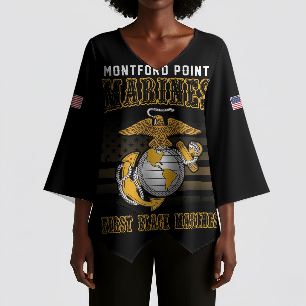 Honoring First Black Marines Kimono Sleeve Blouse The Montford Point Heroes