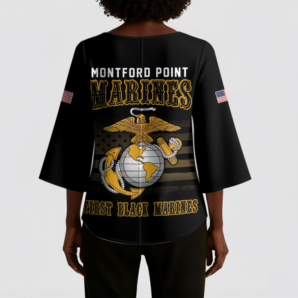 Honoring First Black Marines Kimono Sleeve Blouse The Montford Point Heroes