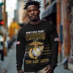 Honoring First Black Marines Long Sleeve Shirt The Montford Point Heroes - African Pride