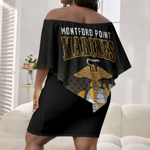 Honoring First Black Marines Off Shoulder Short Dress The Montford Point Heroes - African Pride