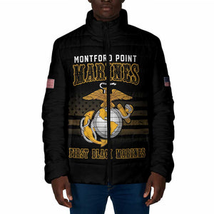 Honoring First Black Marines Padded Jacket The Montford Point Heroes