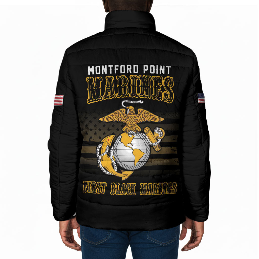 Honoring First Black Marines Padded Jacket The Montford Point Heroes