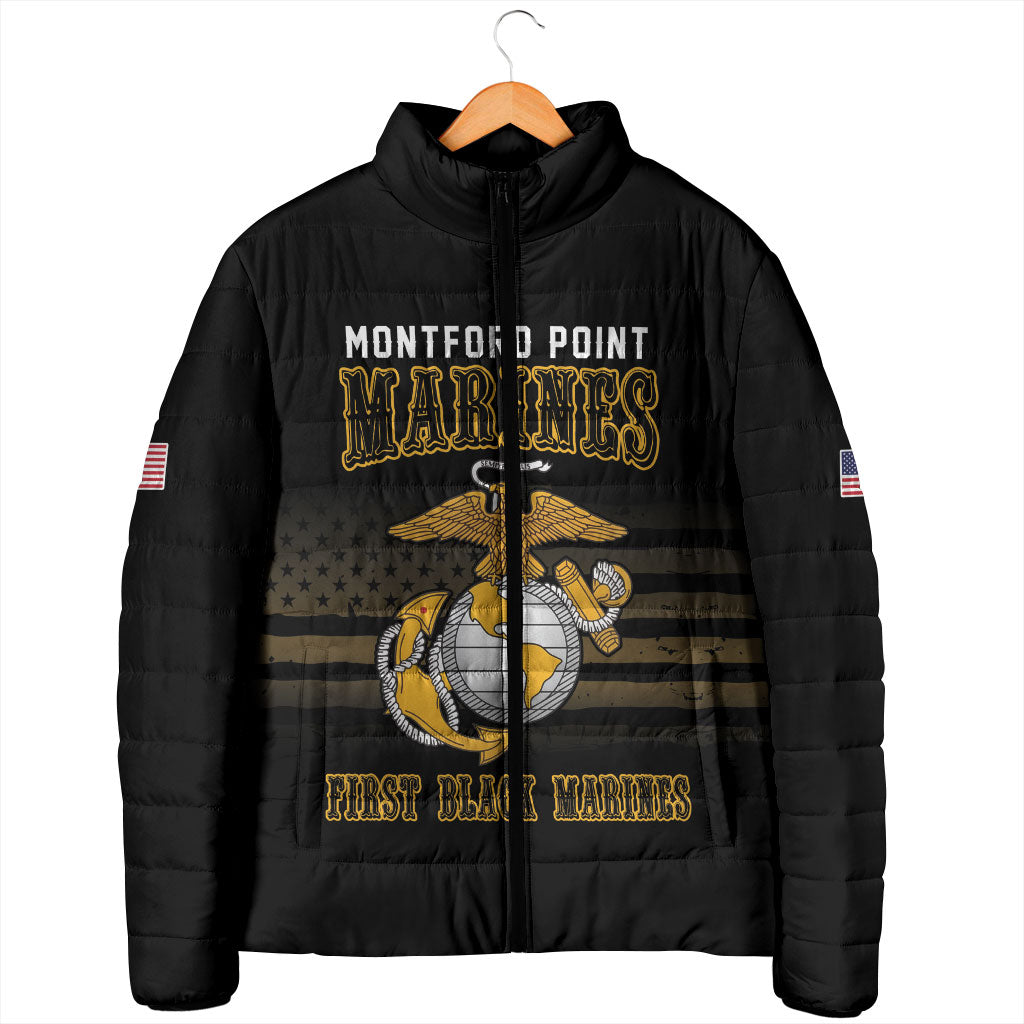 Honoring First Black Marines Padded Jacket The Montford Point Heroes