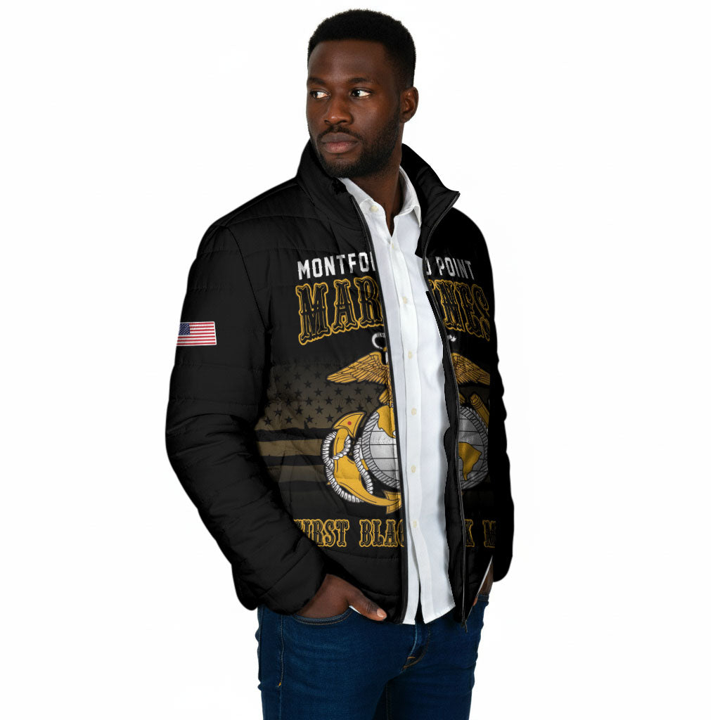 Honoring First Black Marines Padded Jacket The Montford Point Heroes