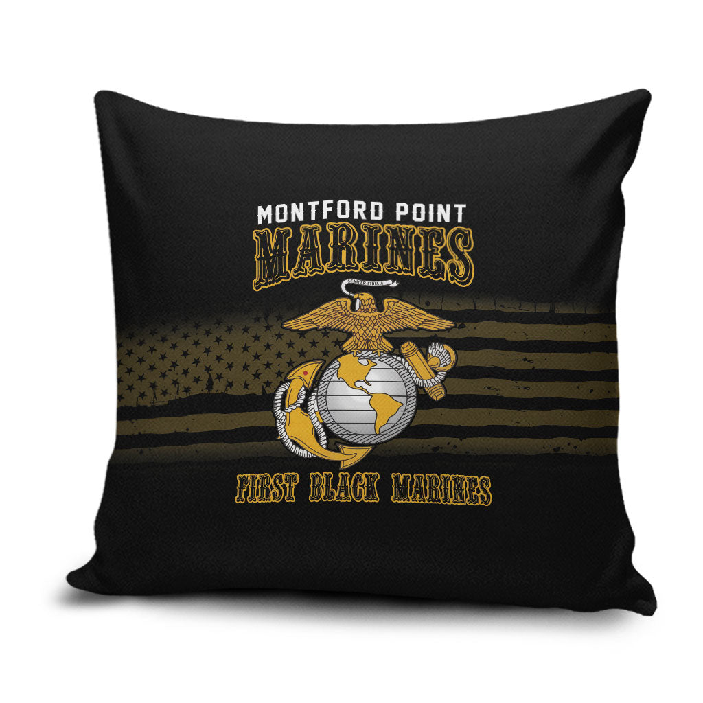 Honoring First Black Marines Pillow Cover The Montford Point Heroes
