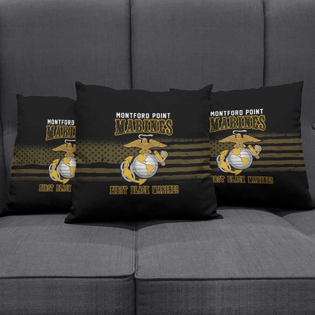 Honoring First Black Marines Pillow Cover The Montford Point Heroes