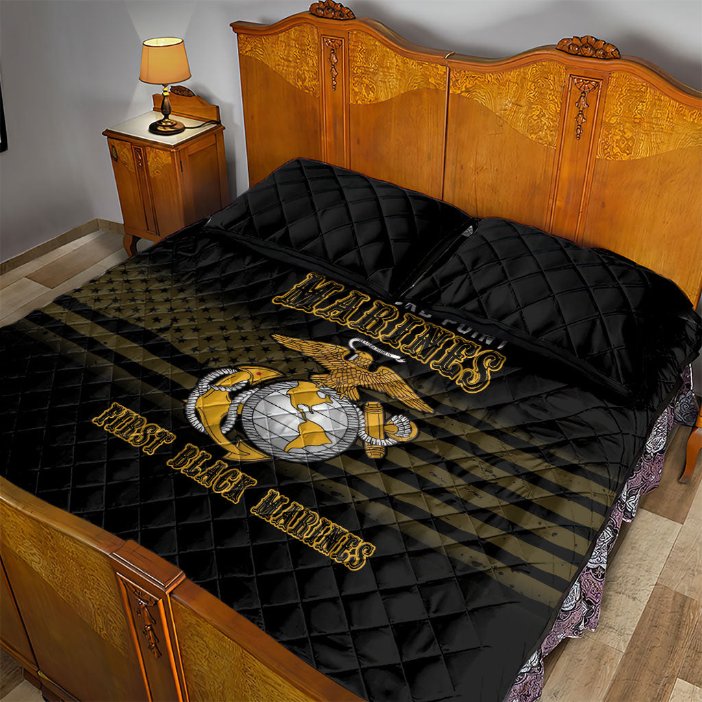 Honoring First Black Marines Quilt Bed Set The Montford Point Heroes - African Pride
