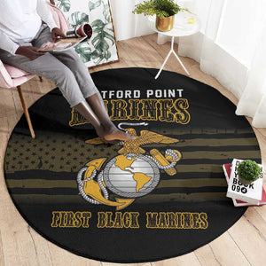 Honoring First Black Marines Round Carpet The Montford Point Heroes - African Pride