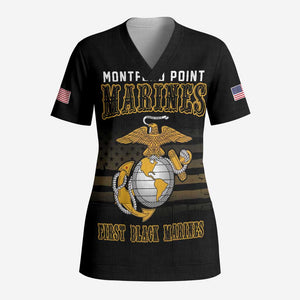 Honoring First Black Marines Scrub Top The Montford Point Heroes - African Pride