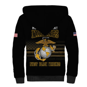Honoring First Black Marines Sherpa Hoodie The Montford Point Heroes - African Pride