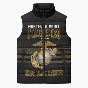 Honoring First Black Marines Sleeveless Puffer Jacket The Montford Point Heroes