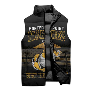 Honoring First Black Marines Sleeveless Puffer Jacket The Montford Point Heroes