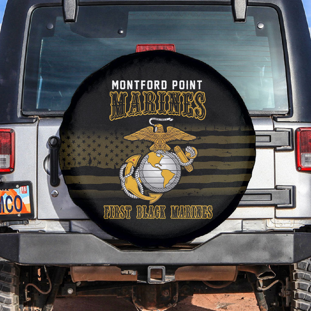Honoring First Black Marines Spare Tire Cover The Montford Point Heroes - African Pride