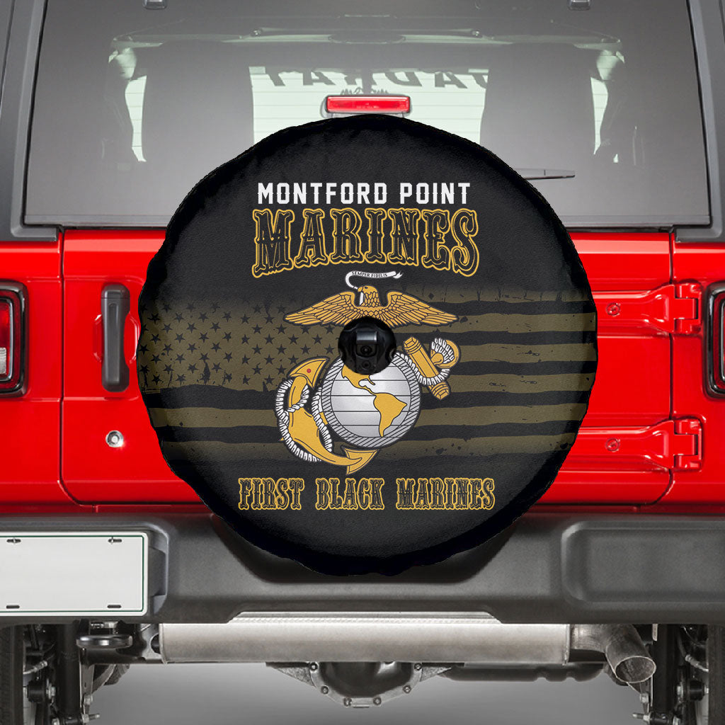 Honoring First Black Marines Spare Tire Cover The Montford Point Heroes - African Pride