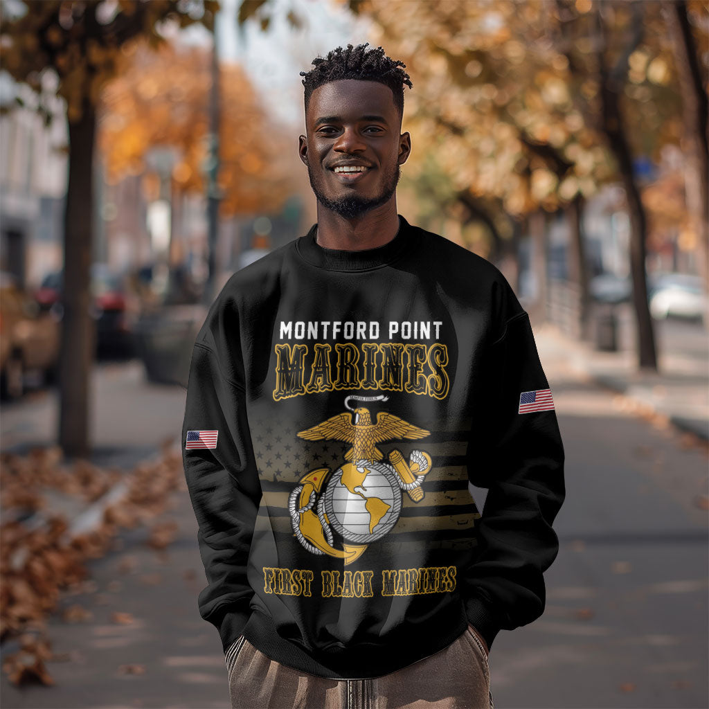 Honoring First Black Marines Sweatshirt The Montford Point Heroes - African Pride