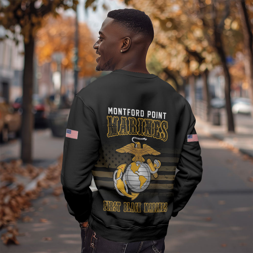 Honoring First Black Marines Sweatshirt The Montford Point Heroes - African Pride