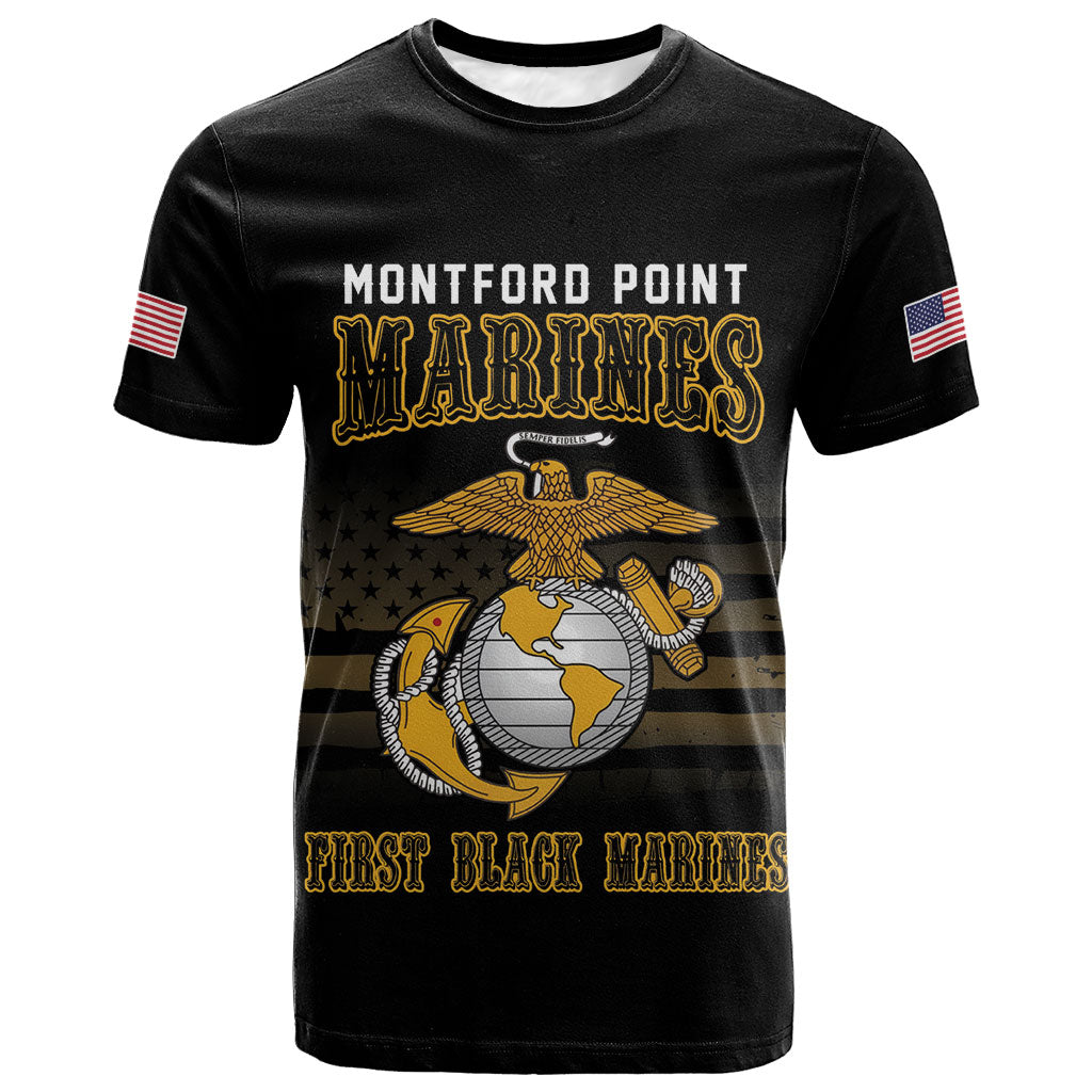 Honoring First Black Marines T shirt The Montford Point Heroes LT18
