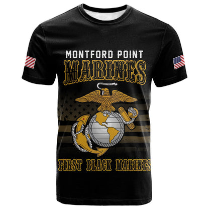 Honoring First Black Marines T shirt The Montford Point Heroes LT18