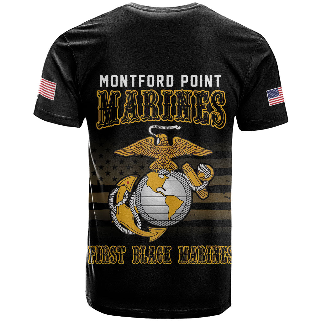 Honoring First Black Marines T shirt The Montford Point Heroes LT18