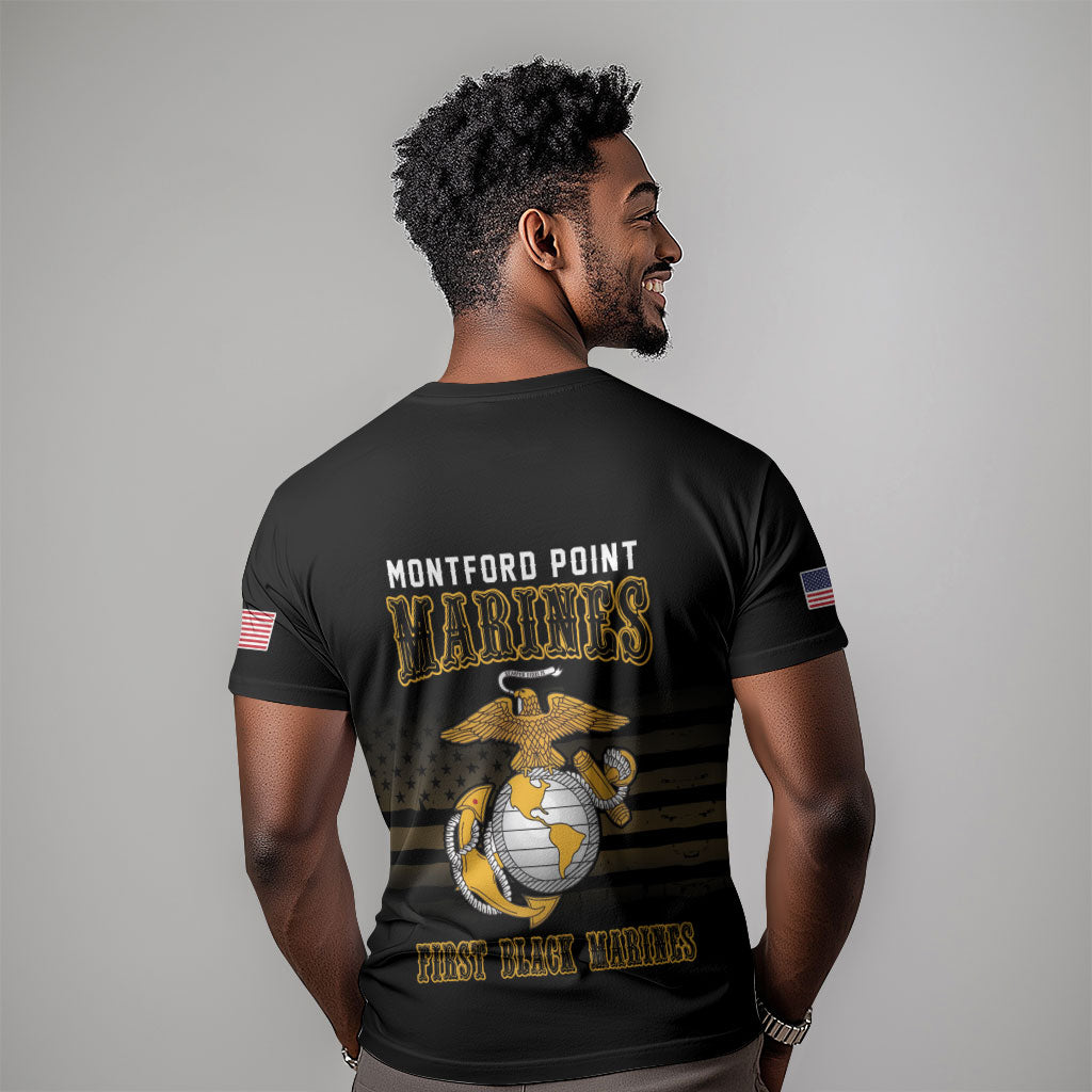 Honoring First Black Marines T shirt The Montford Point Heroes LT18