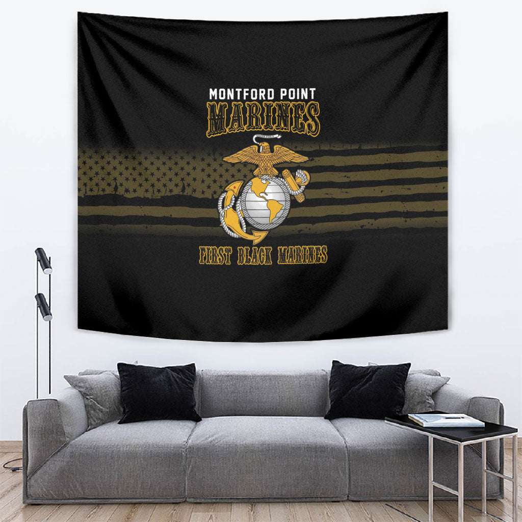 Honoring First Black Marines Tapestry The Montford Point Heroes - African Pride