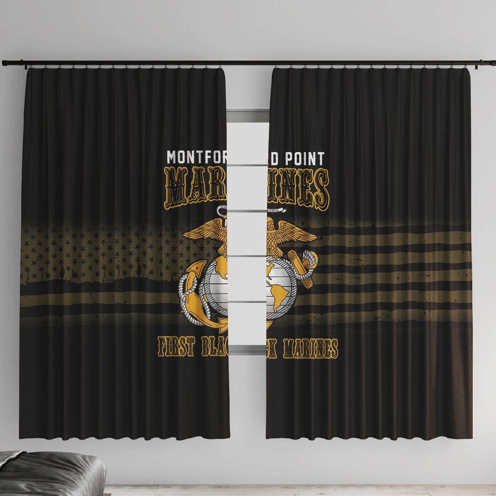 Honoring First Black Marines Window Curtain The Montford Point Heroes - African Pride