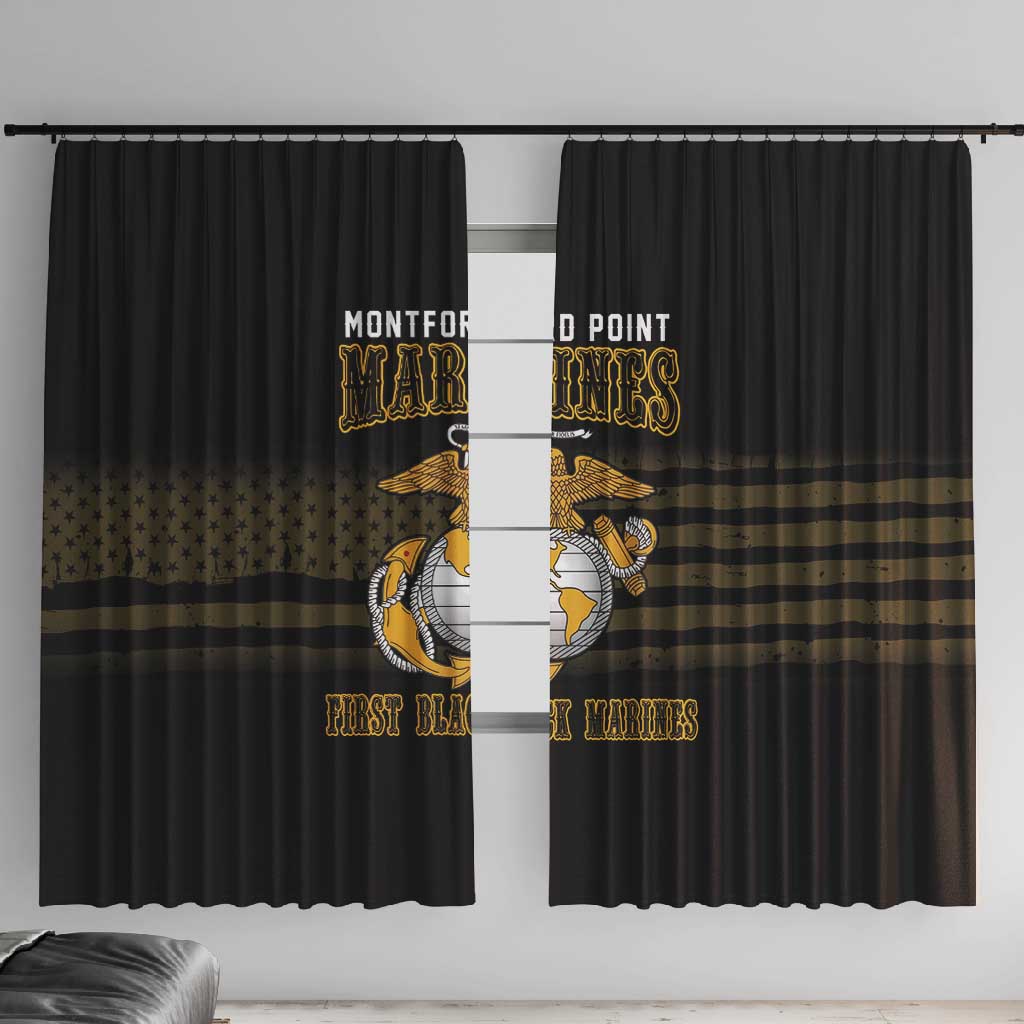 Honoring First Black Marines Window Curtain The Montford Point Heroes - African Pride