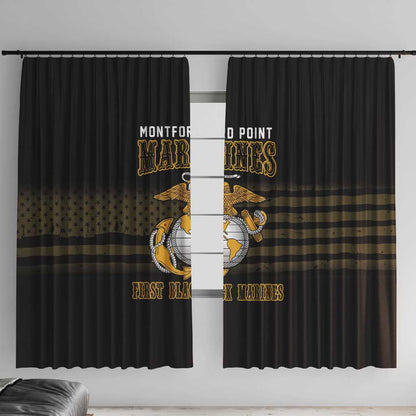 Honoring First Black Marines Window Curtain The Montford Point Heroes - African Pride