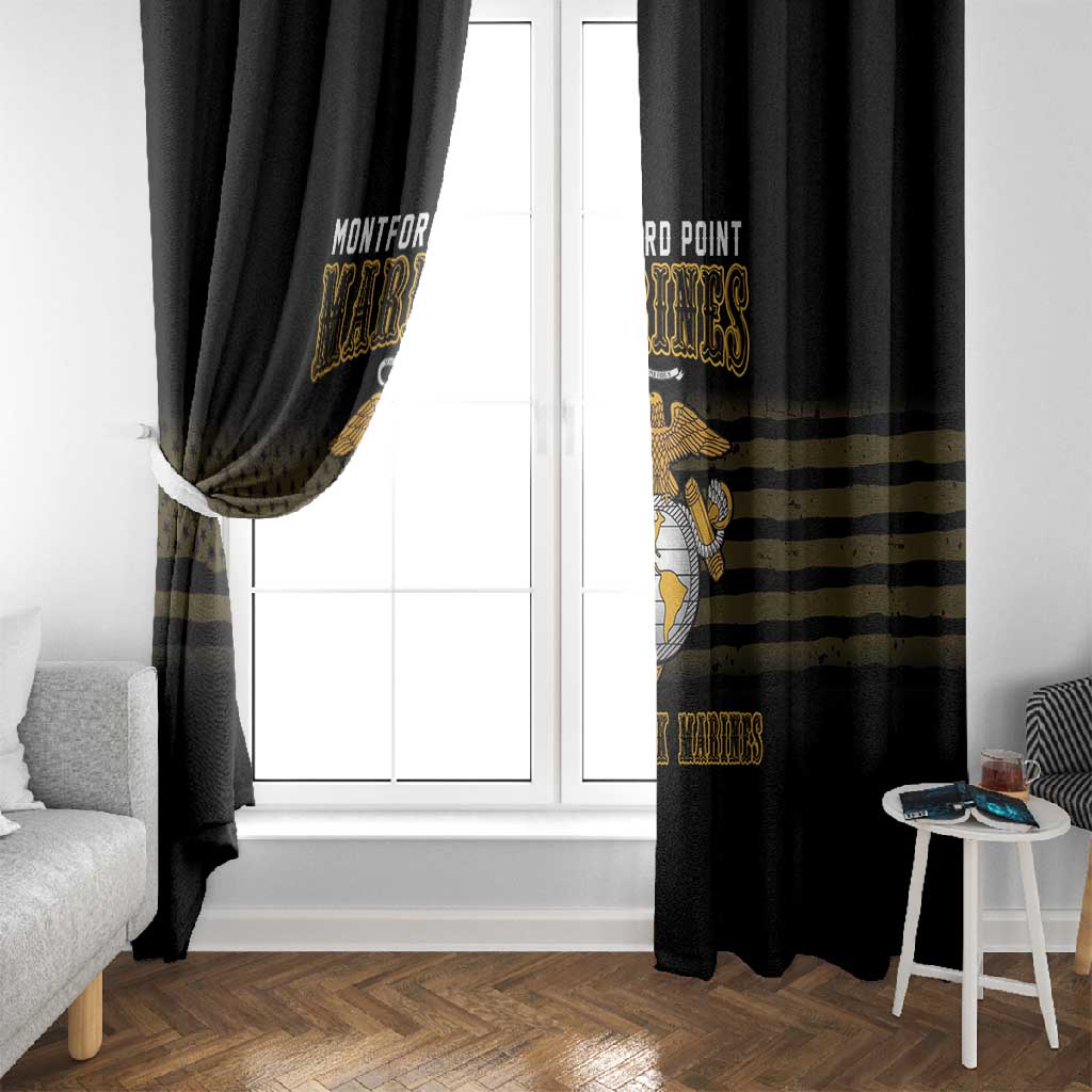 Honoring First Black Marines Window Curtain The Montford Point Heroes - African Pride