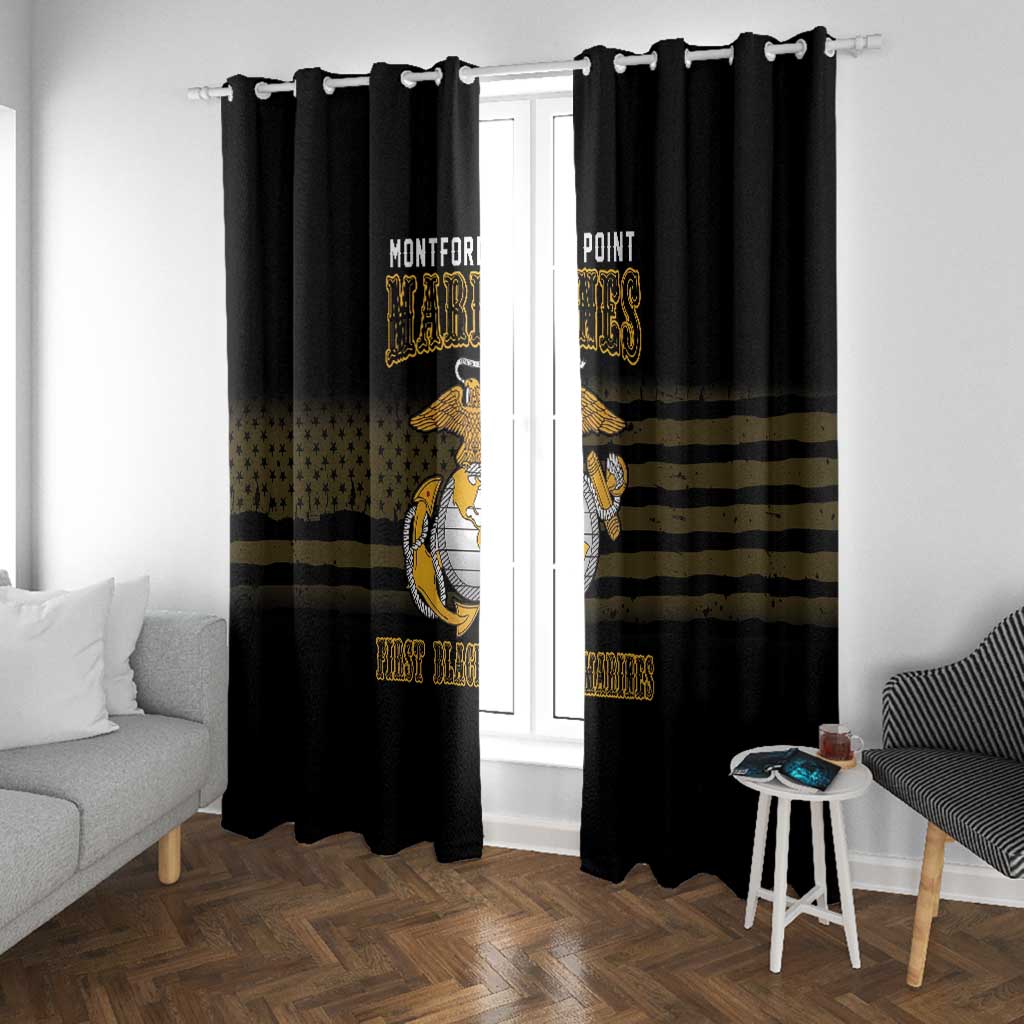 Honoring First Black Marines Window Curtain The Montford Point Heroes - African Pride
