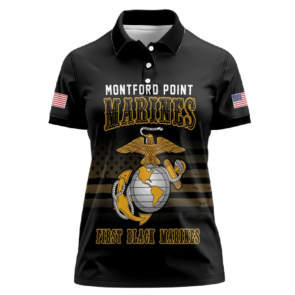 Honoring First Black Marines Women Polo Shirt The Montford Point Heroes LT18