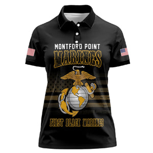Honoring First Black Marines Women Polo Shirt The Montford Point Heroes LT18