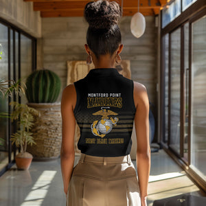 Honoring First Black Marines Women Sleeveless Polo Shirt The Montford Point Heroes - African Pride