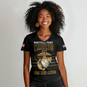 Honoring First Black Marines Women V-Neck T-Shirt The Montford Point Heroes LT18
