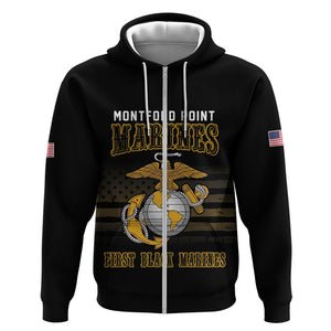Honoring First Black Marines Zip Hoodie The Montford Point Heroes - African Pride