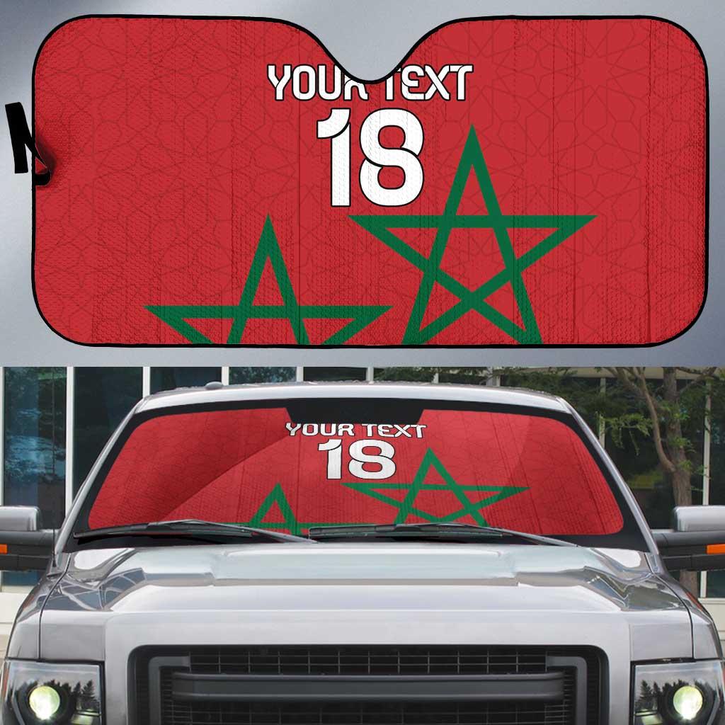 Custom Morocco Heritage Football Auto Sun Shade Road To Champion
