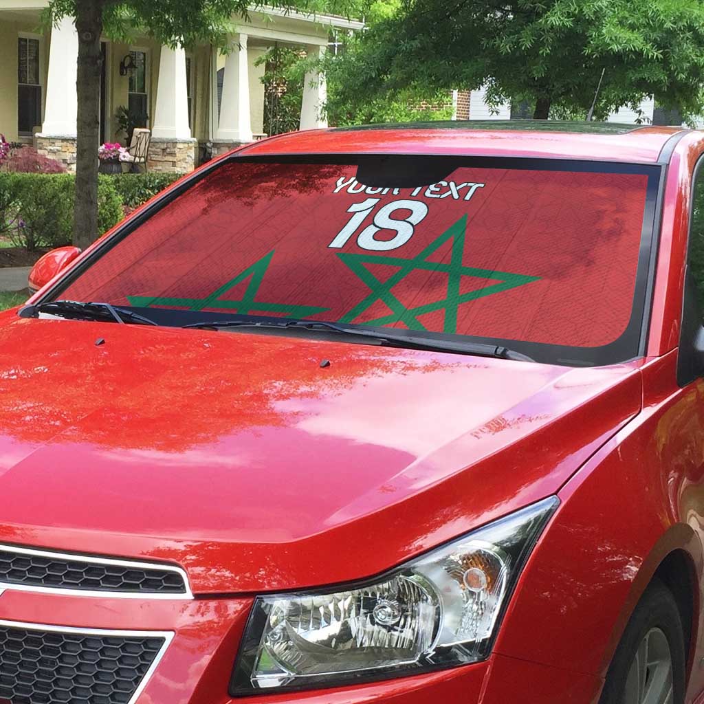 Custom Morocco Heritage Football Auto Sun Shade Road To Champion