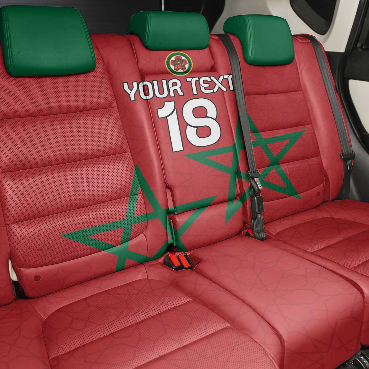 Custom Morocco Heritage Football Back Car Seat Cover Road To Champion