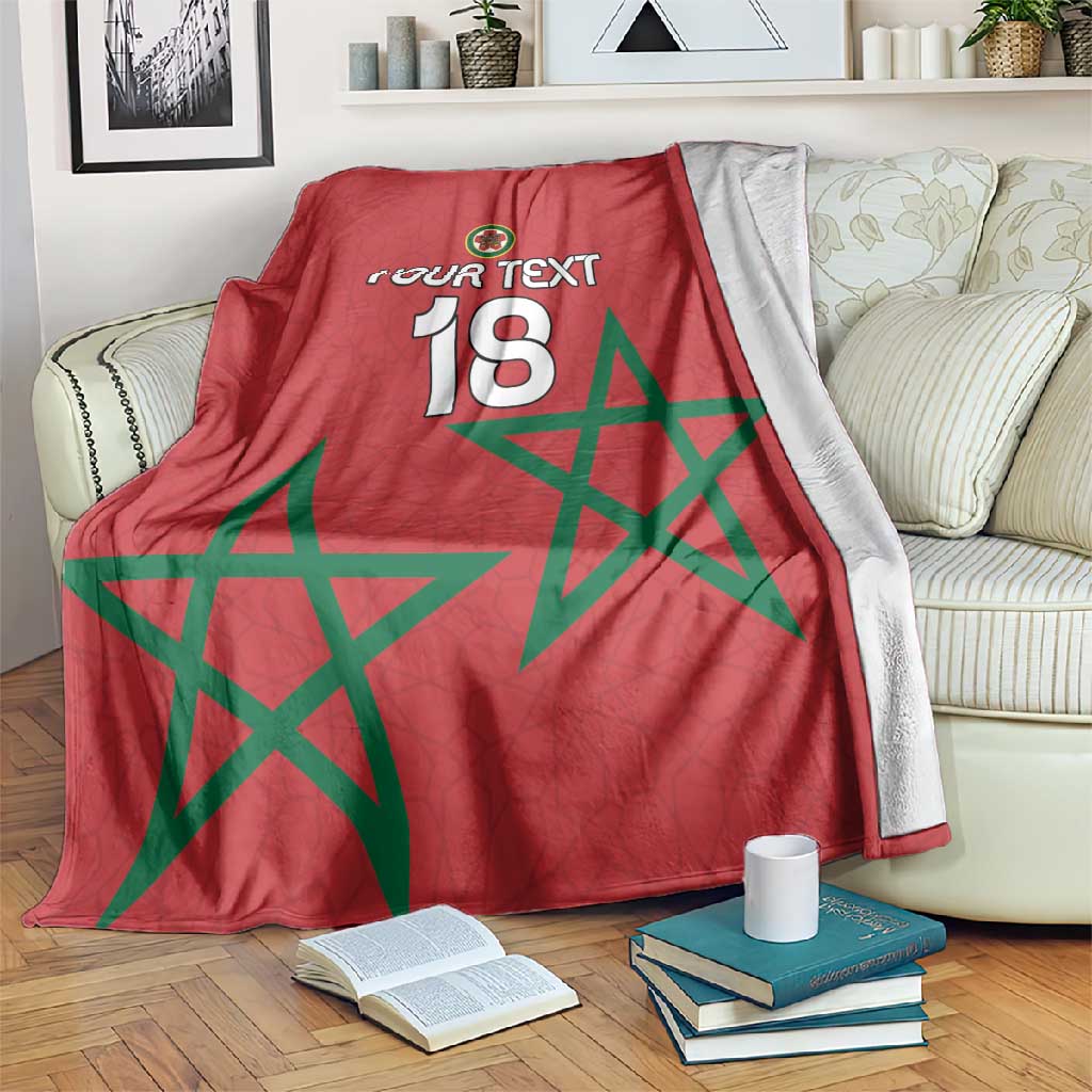 Custom Morocco Heritage Football Blanket Road To Champion