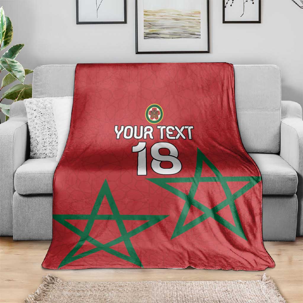 Custom Morocco Heritage Football Blanket Road To Champion