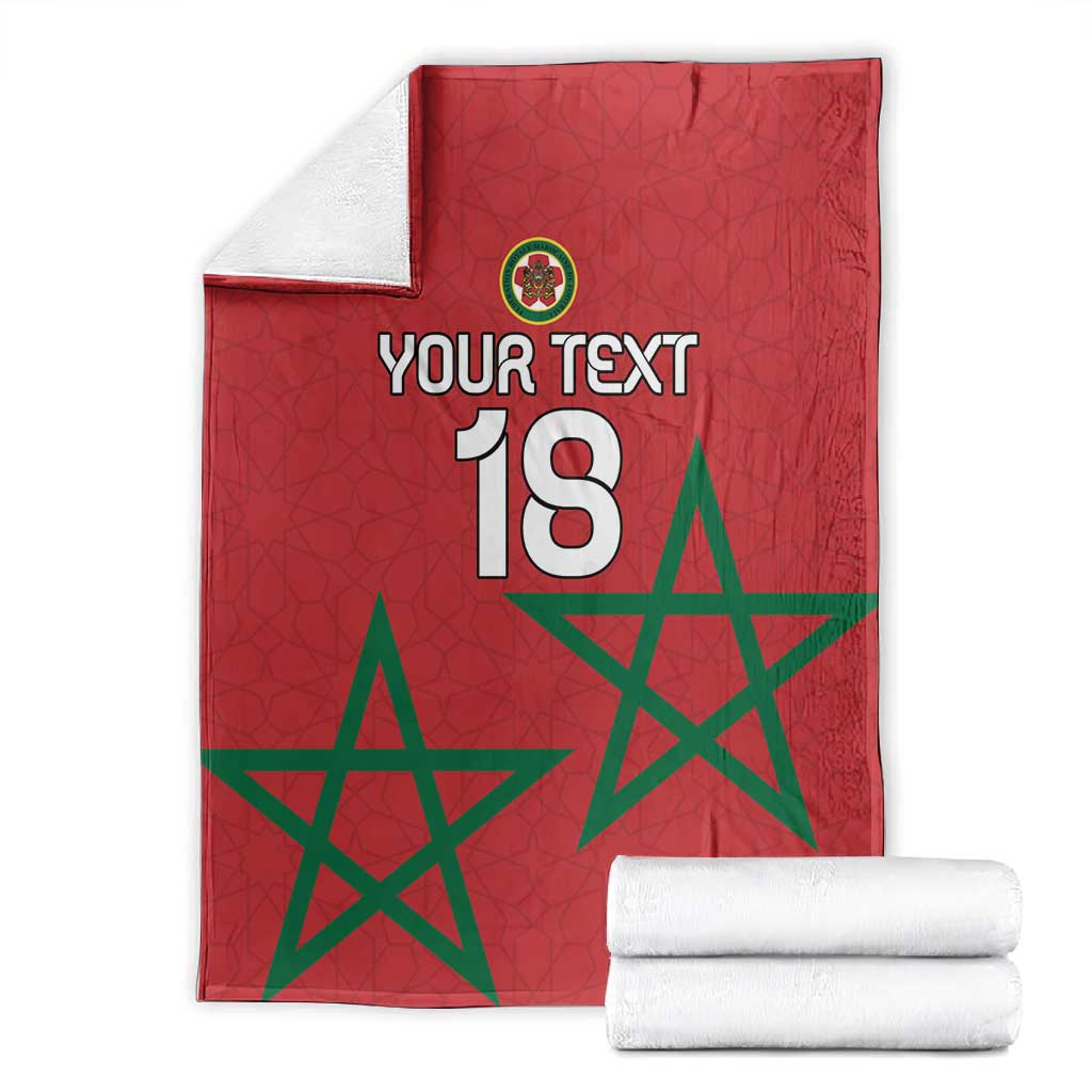 Custom Morocco Heritage Football Blanket Road To Champion