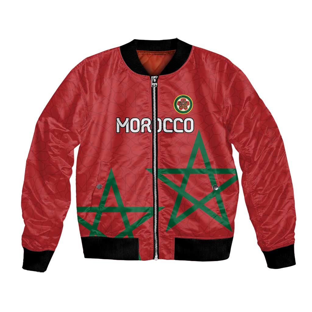 Custom Morocco Heritage Football Bomber Jacket Road To Champion