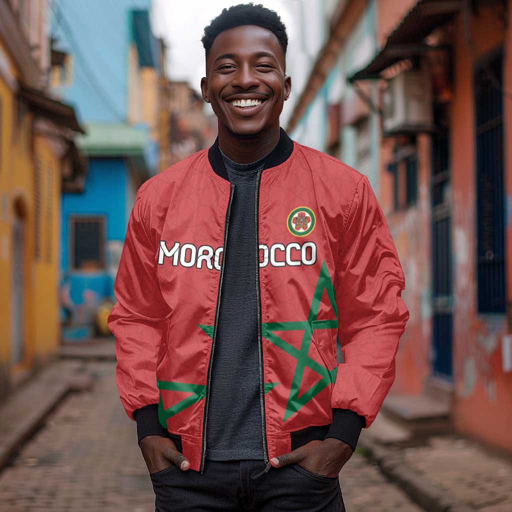 Custom Morocco Heritage Football Bomber Jacket Road To Champion