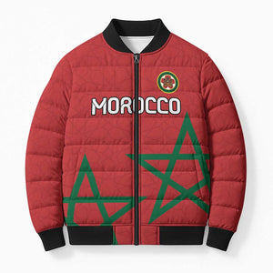 Custom Morocco Heritage Football Bomber Puffer Jacket Road To Champion