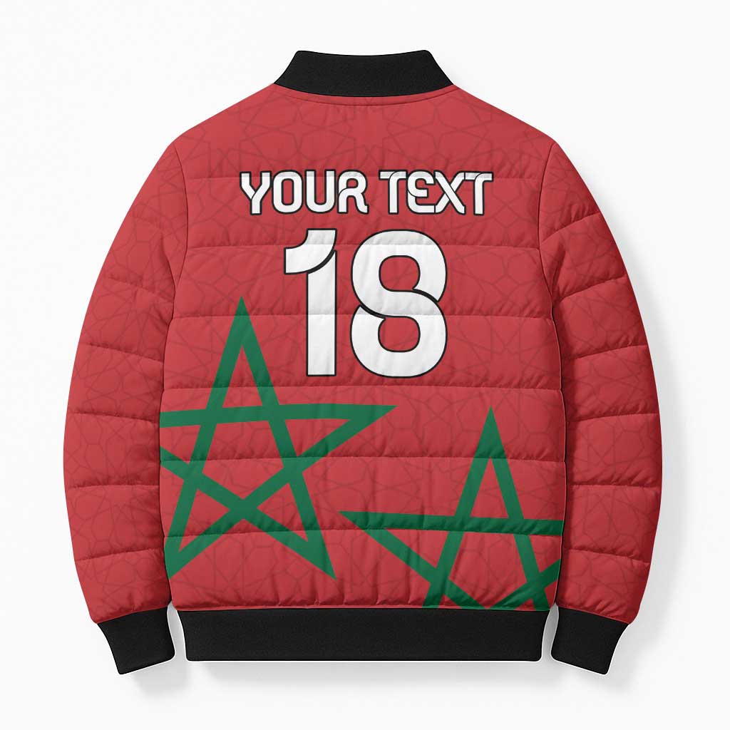 Custom Morocco Heritage Football Bomber Puffer Jacket Road To Champion