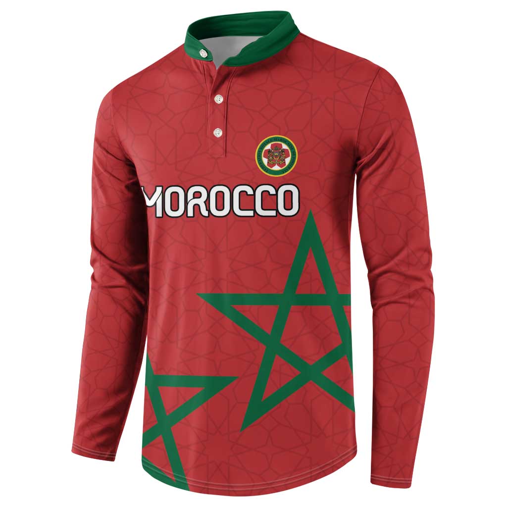Custom Morocco Heritage Football Button Sweatshirt Road To Champion